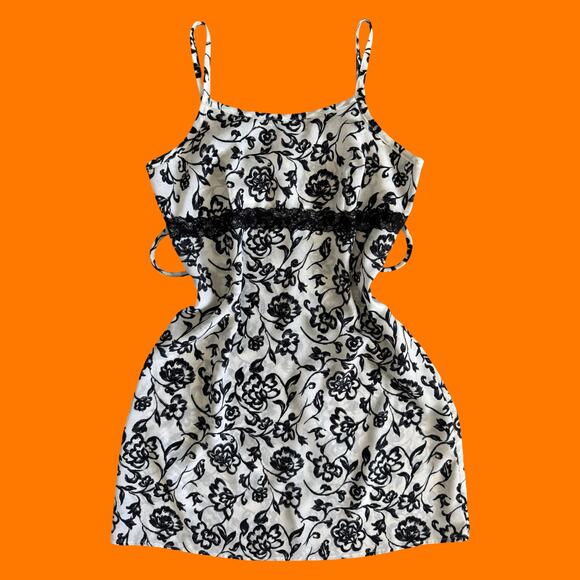 90's vintage floral lace babydoll skater girl mini dress MEDIUM no boundaries - Picture 1 of 7